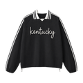 Collection 3 Kentucky Contrast Striped Lapel Collar Sweatshirt - Black front