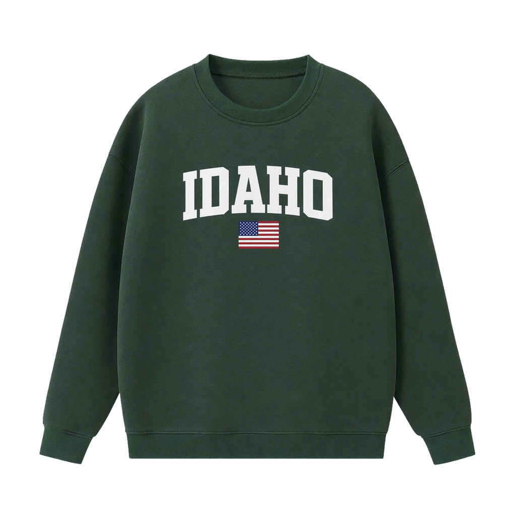Collection 2 Idaho Essential Heavyweight Crewneck Sweatshirt - Dark Green front