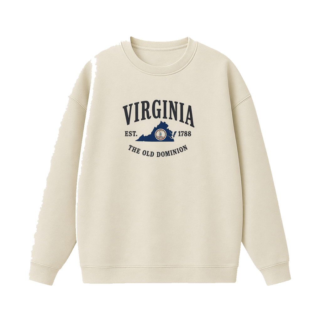 Collection 8 Virginia Essential Heavyweight Crewneck Sweatshirt - Cream front