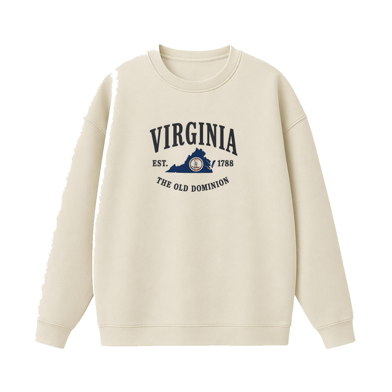 Collection 8 Virginia Essential Heavyweight Crewneck Sweatshirt - Cream front