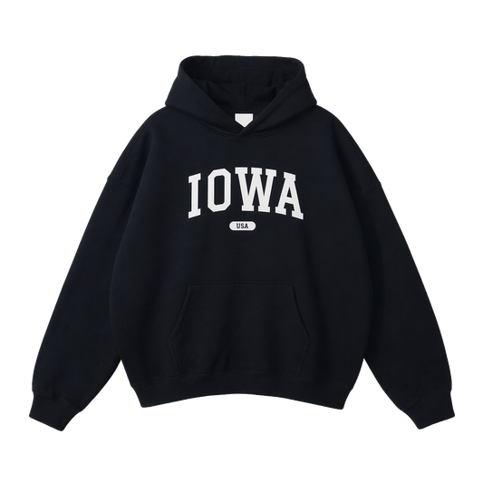Collection 4 Iowa Oversize Fleeced Hoodie - Black front