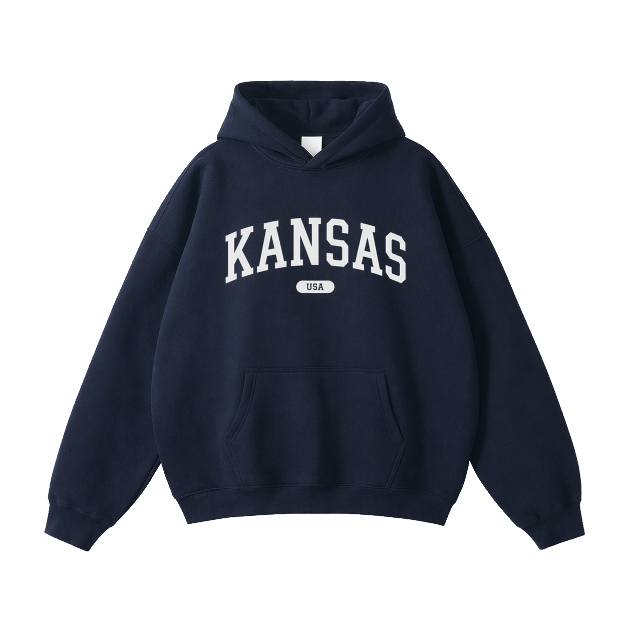 Collection 4 Kansas Oversize Fleeced Hoodie - Navy Blue front