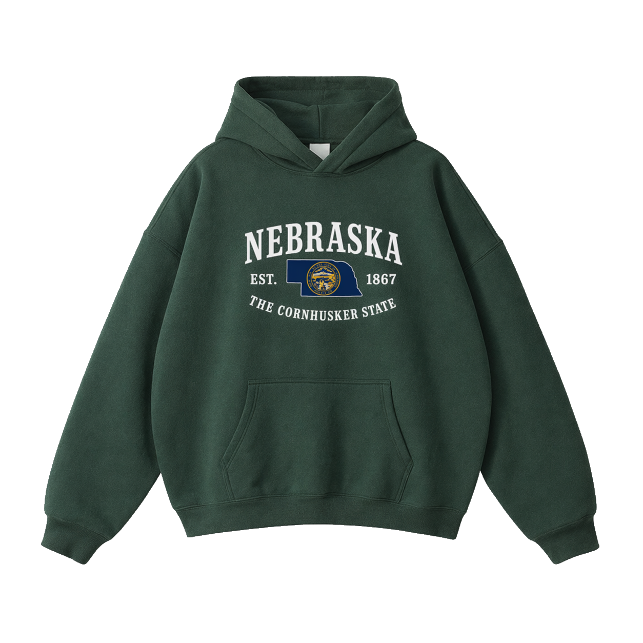 Collection 8 Nebraska Oversize Fleeced Hoodie - Eden Green front