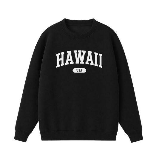 Collection 4 Hawaii Essential Heavyweight Crewneck Sweatshirt - Black front