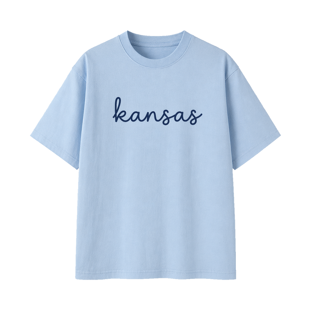 Collection 3 Kansas Essential Cotton T-Shirt - Light Blue front