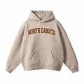 Collection 1 North Dakota Oversize Fleeced Hoodie - Gray Apricot front