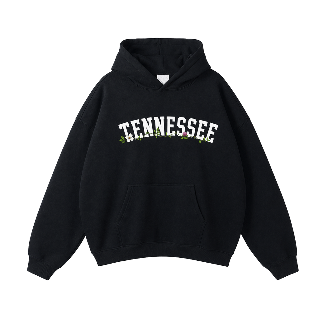Collection 10 Tennessee Oversize Fleeced Hoodie - Black front