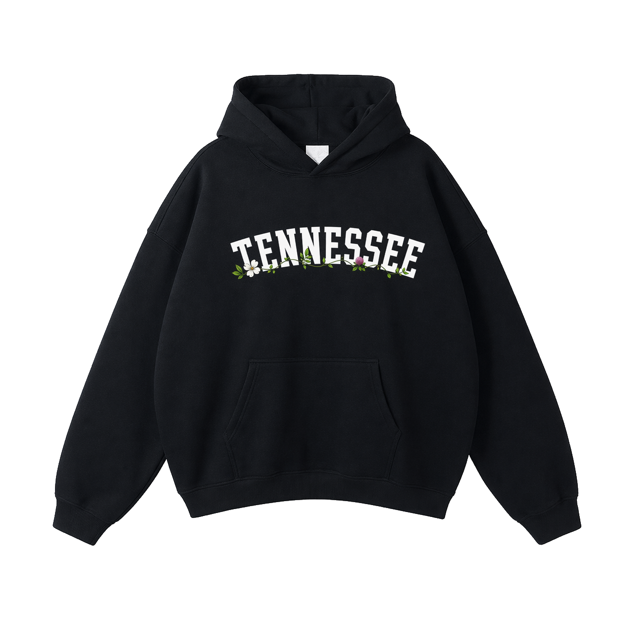 Collection 10 Tennessee Oversize Fleeced Hoodie - Black front