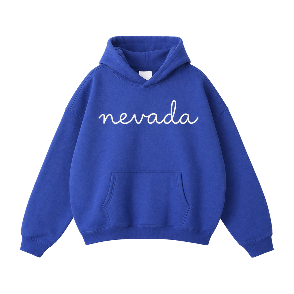 Collection 3 Nevada Oversize Fleeced Hoodie - Klein Blue front