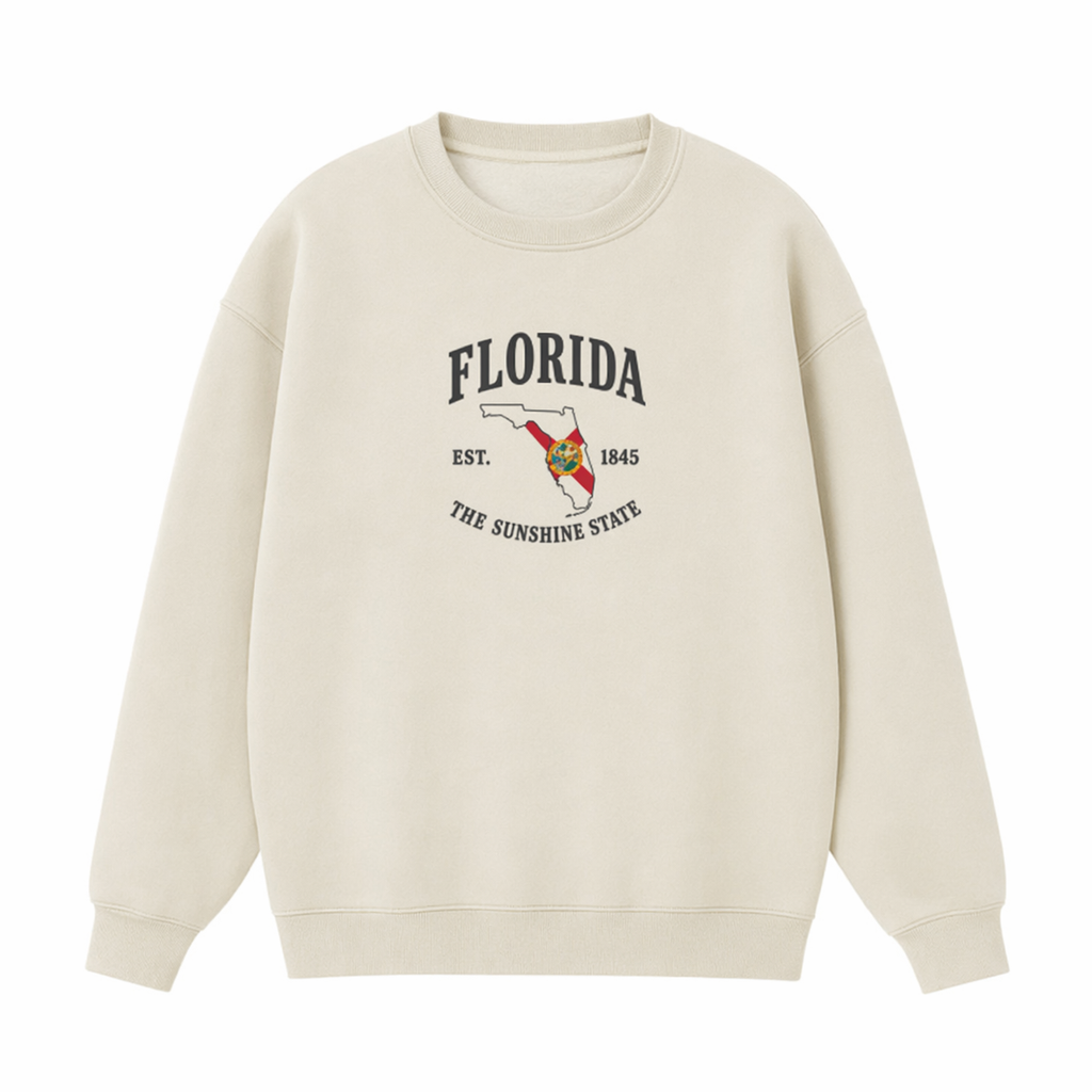 Collection 8 Florida Essential Heavyweight Crewneck Sweatshirt - Cream front