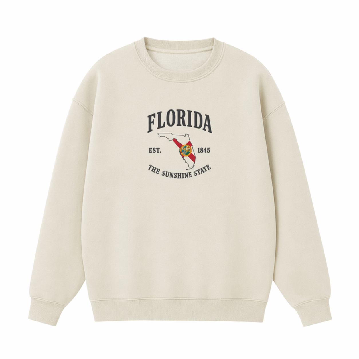 Collection 8 Florida Essential Heavyweight Crewneck Sweatshirt - Cream front
