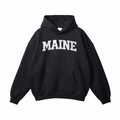 Collection 1 Maine Oversize Fleeced Hoodie - Black front