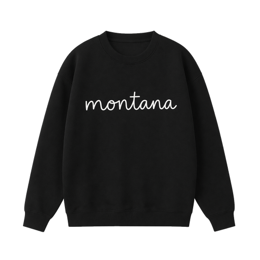 Collection 3 Montana Essential Heavyweight Crewneck Sweatshirt - Black front
