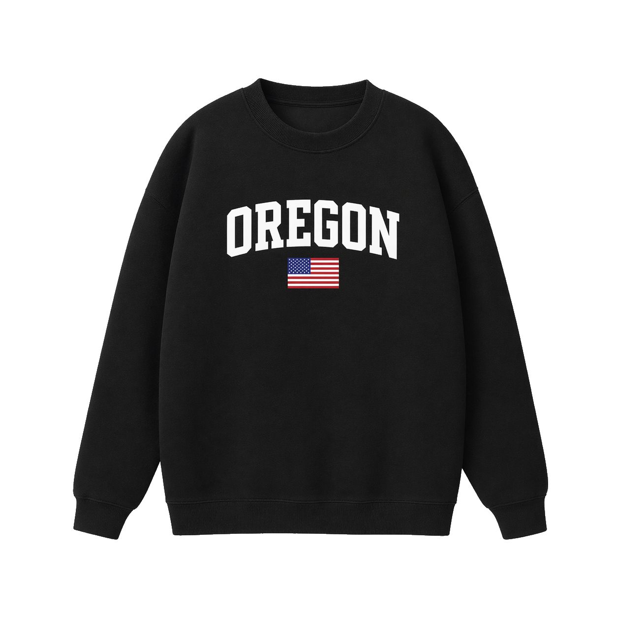 Collection 2 Oregon Essential Heavyweight Crewneck Sweatshirt - Black front