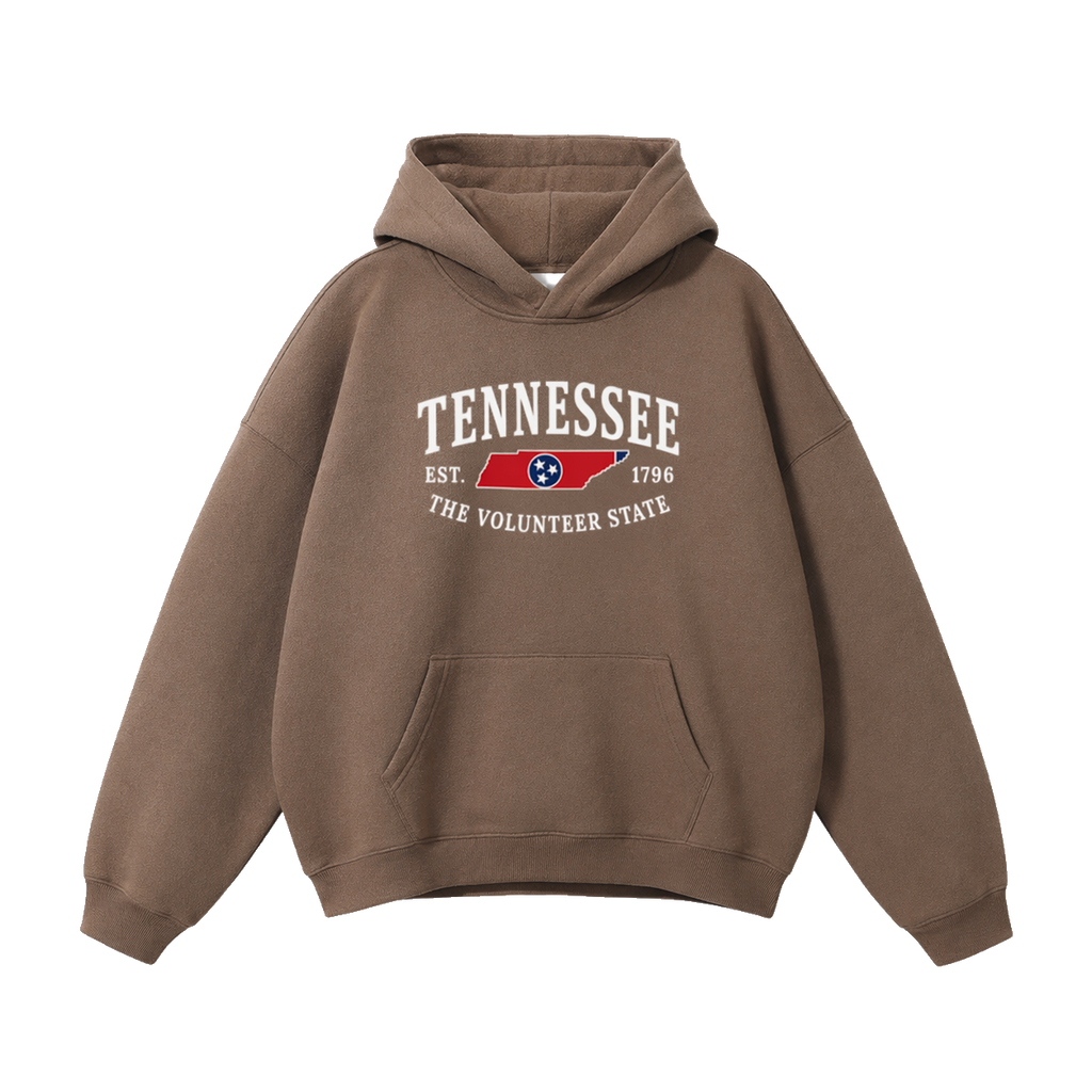 Collection 8 Tennessee Oversize Fleeced Hoodie - Brown front
