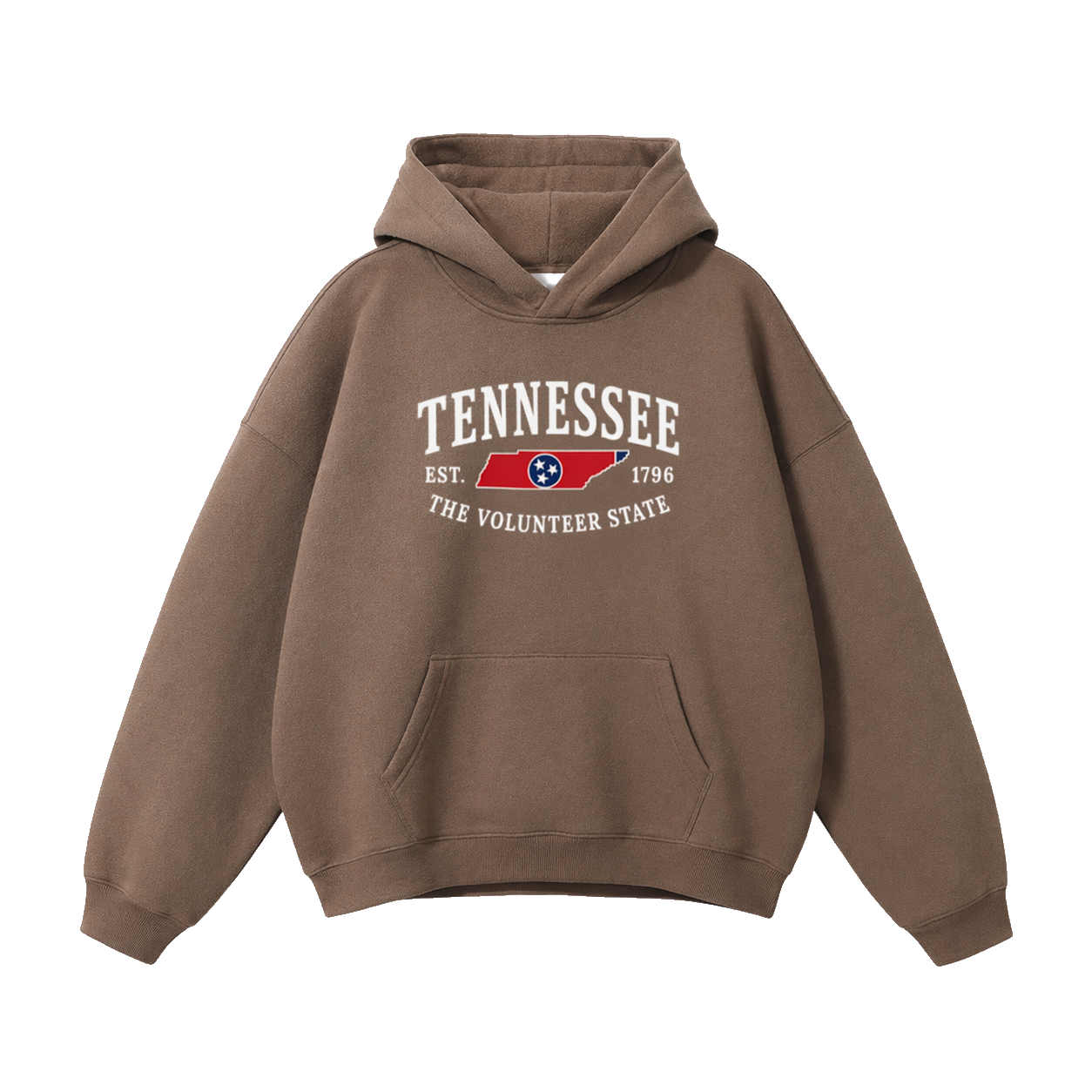 Collection 8 Tennessee Oversize Fleeced Hoodie - Brown front