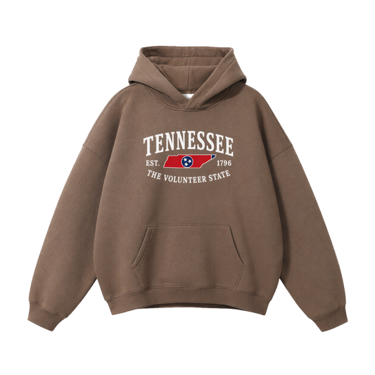 Collection 8 Tennessee Oversize Fleeced Hoodie - Brown front