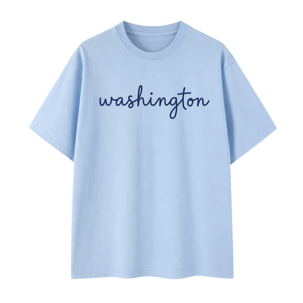 Collection 3 Washington Essential Cotton T-Shirt - Light Blue front