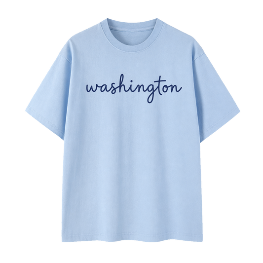 Collection 3 Washington Essential Cotton T-Shirt - Light Blue front