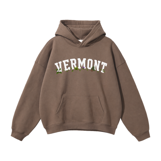 Collection 10 Vermont Oversize Fleeced Hoodie - Brown front