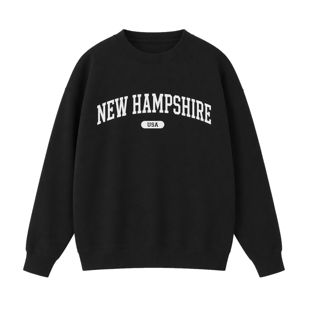 Collection 4 New Hampshire Essential Heavyweight Crewneck Sweatshirt - Black front