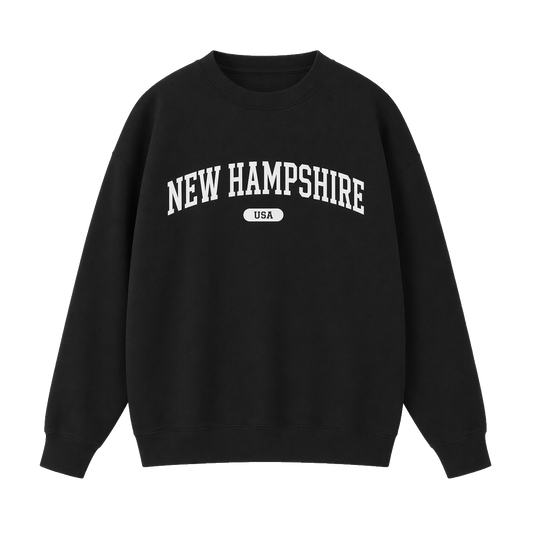 Collection 4 New Hampshire Essential Heavyweight Crewneck Sweatshirt - Black front