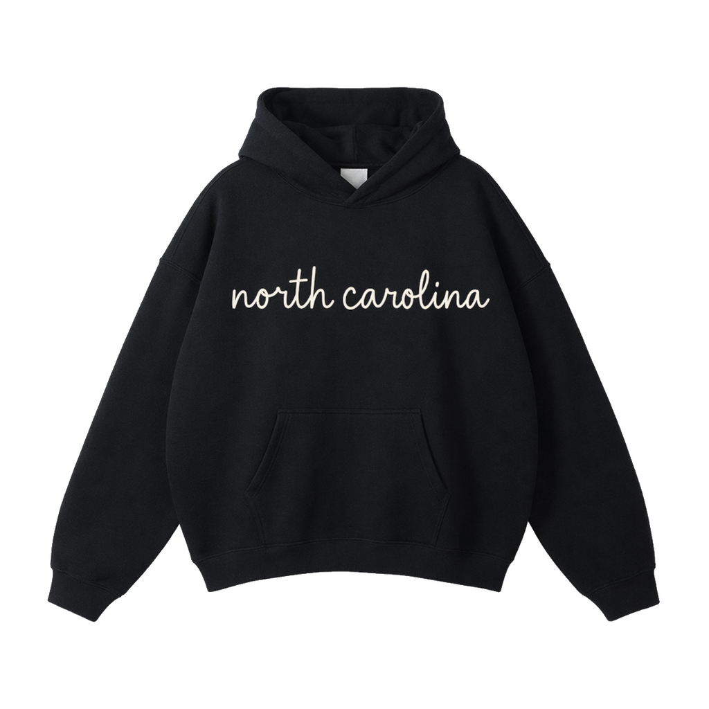 Collection 3 North Carolina Oversize Fleeced Hoodie - Black front