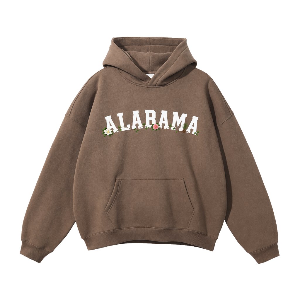 Collection 10 Alabama Oversize Fleeced Hoodie - Brown front