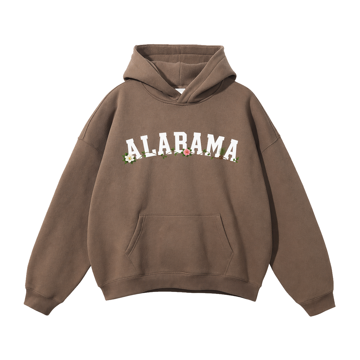 Collection 10 Alabama Oversize Fleeced Hoodie - Brown front