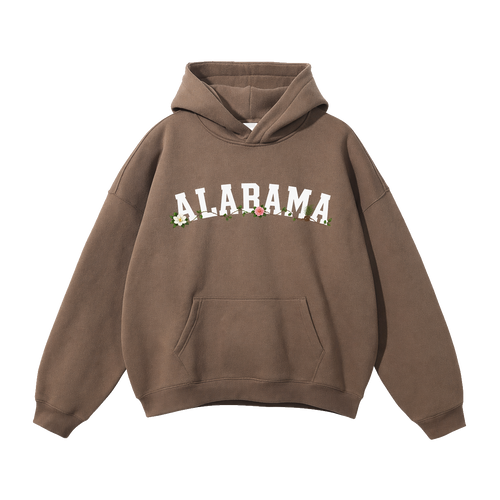 Collection 10 Alabama Oversize Fleeced Hoodie - Brown front