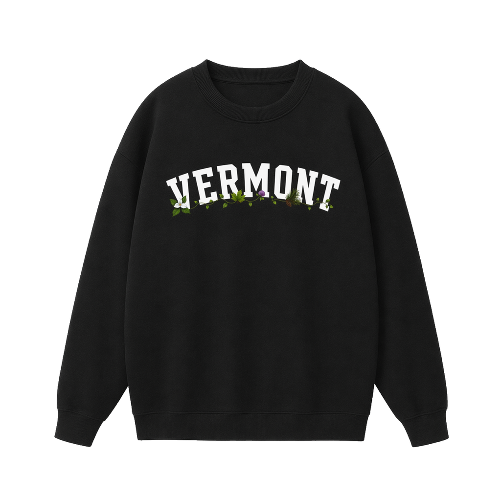 Collection 10 Vermont Essential Heavyweight Crewneck Sweatshirt - Black front