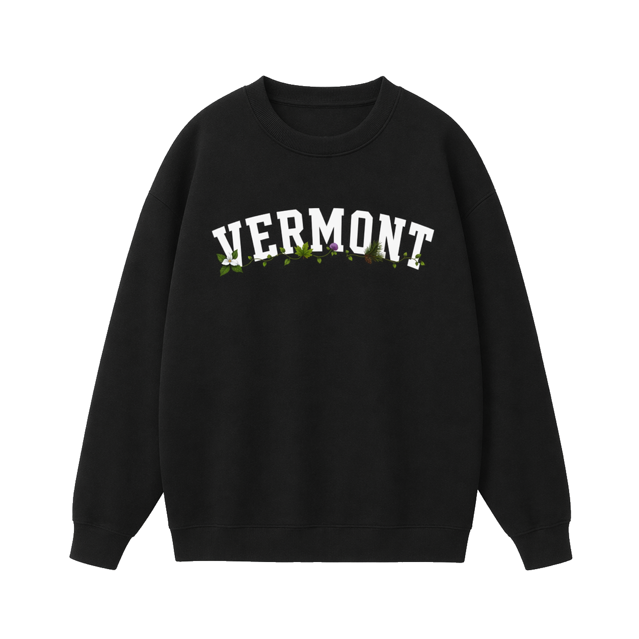 Collection 10 Vermont Essential Heavyweight Crewneck Sweatshirt - Black front