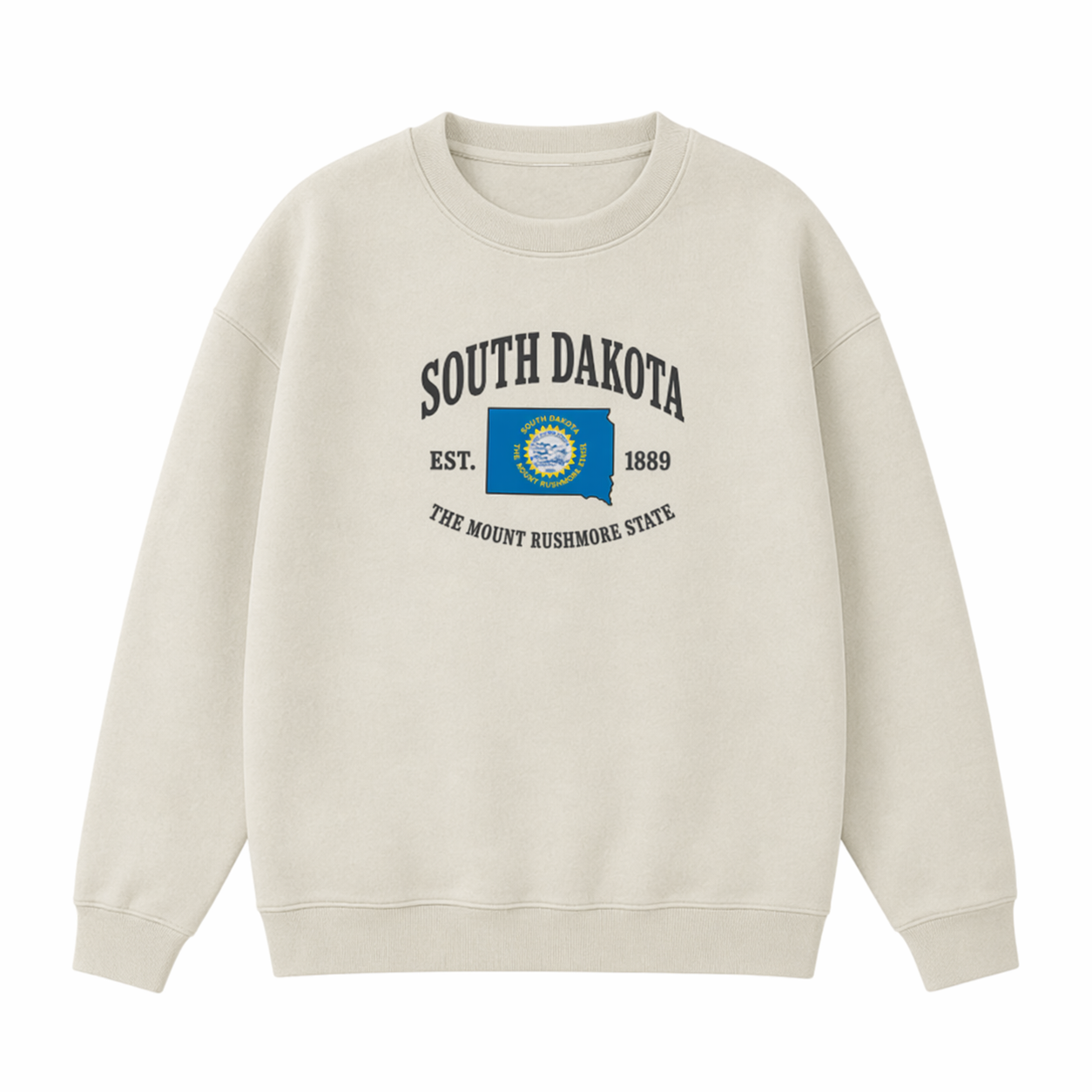 Collection 8 South Dakota Essential Heavyweight Crewneck Sweatshirt - Cream front