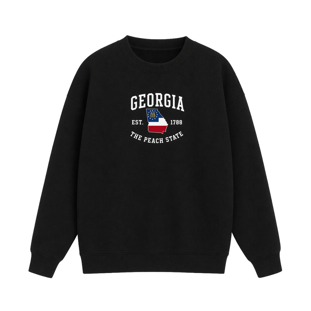 Collection 8 Georgia Essential Heavyweight Crewneck Sweatshirt - Black front