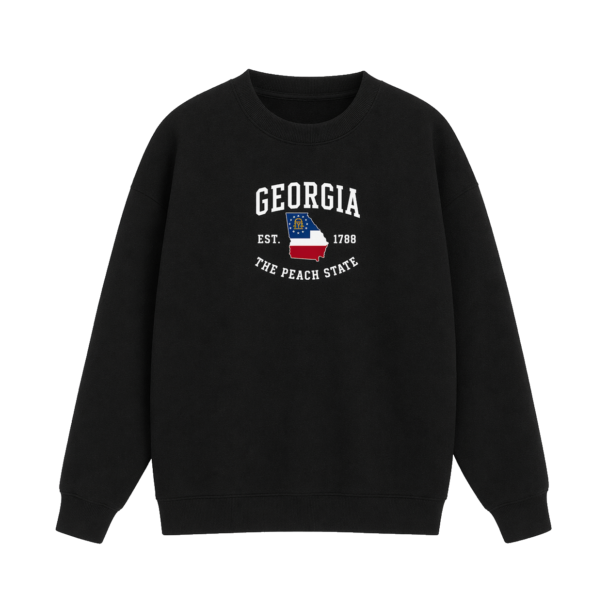 Collection 8 Georgia Essential Heavyweight Crewneck Sweatshirt - Black front