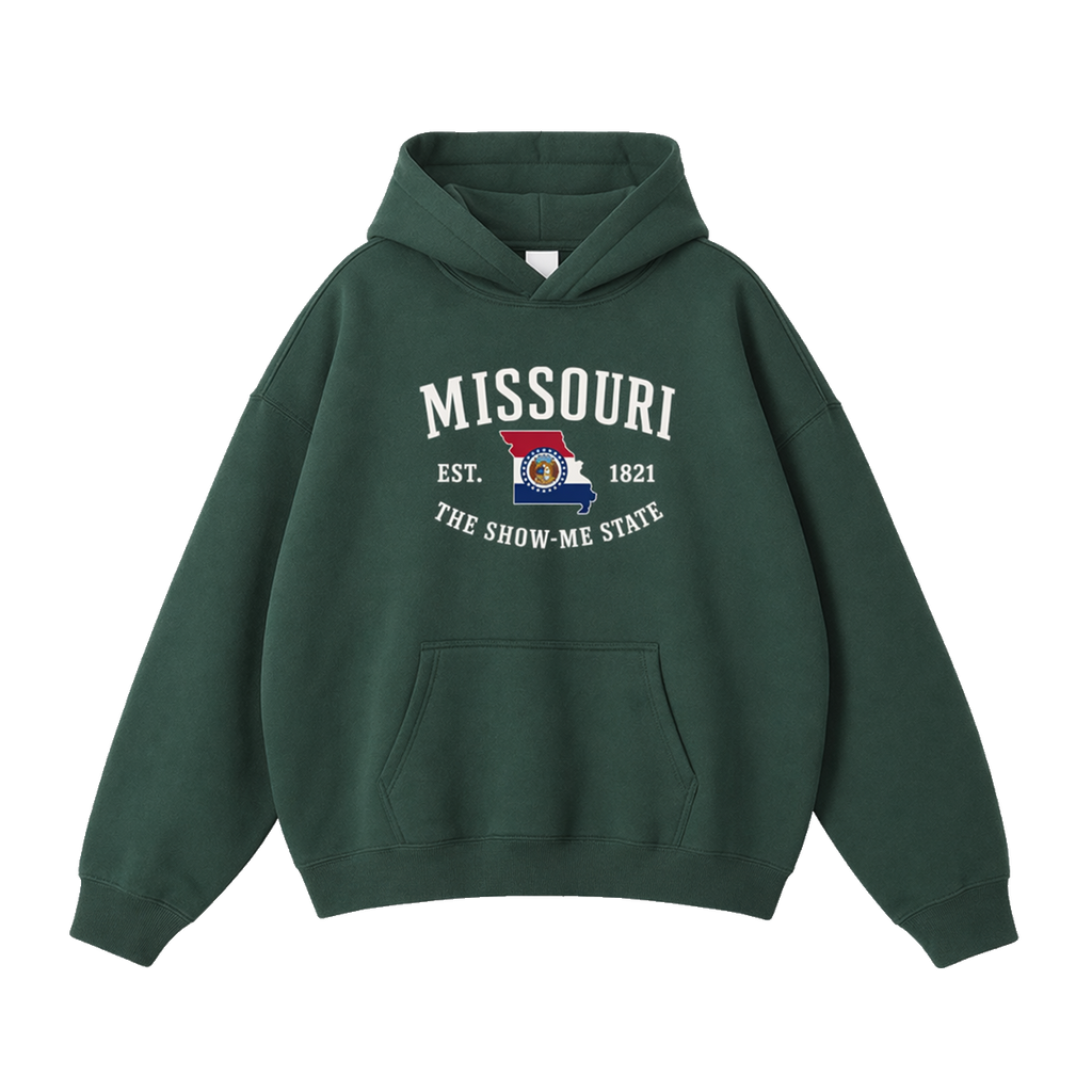 Collection 8 Missouri Oversize Fleeced Hoodie - Eden Green front