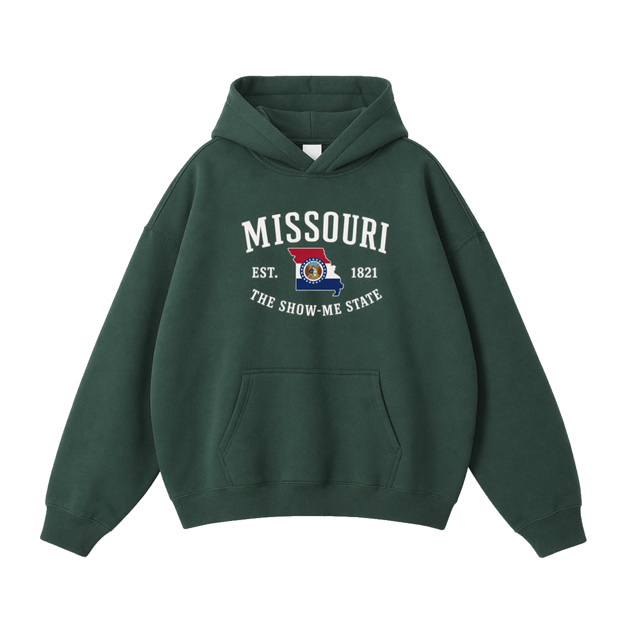 Collection 8 Missouri Oversize Fleeced Hoodie - Eden Green front