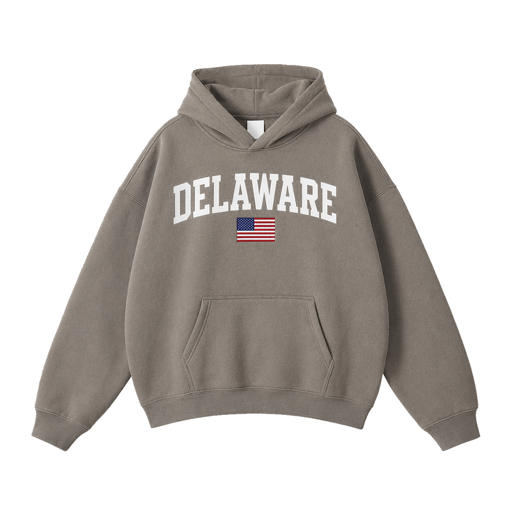 Collection 2 Delaware Oversize Fleeced Hoodie - Gray Coffee front