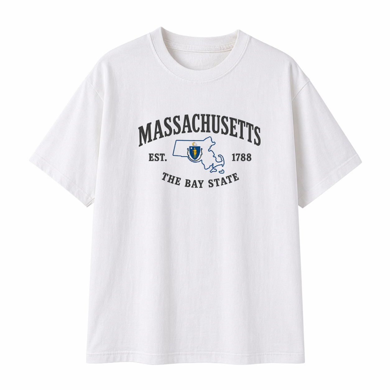 Collection 8 Massachusetts Essential Cotton T-Shirt - White front