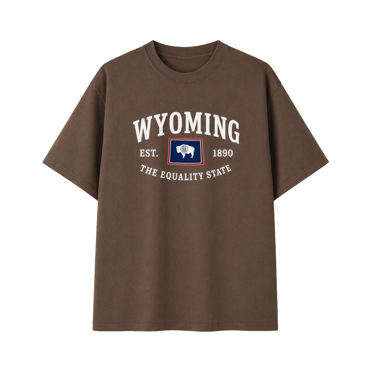 Collection 8 Wyoming Essential Cotton T-Shirt - Coffee front