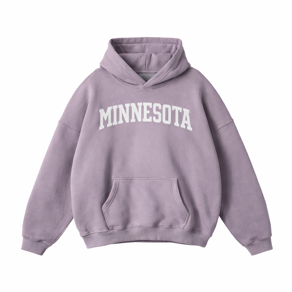Collection 1 Minnesota Oversize Fleeced Hoodie - Light Purple front