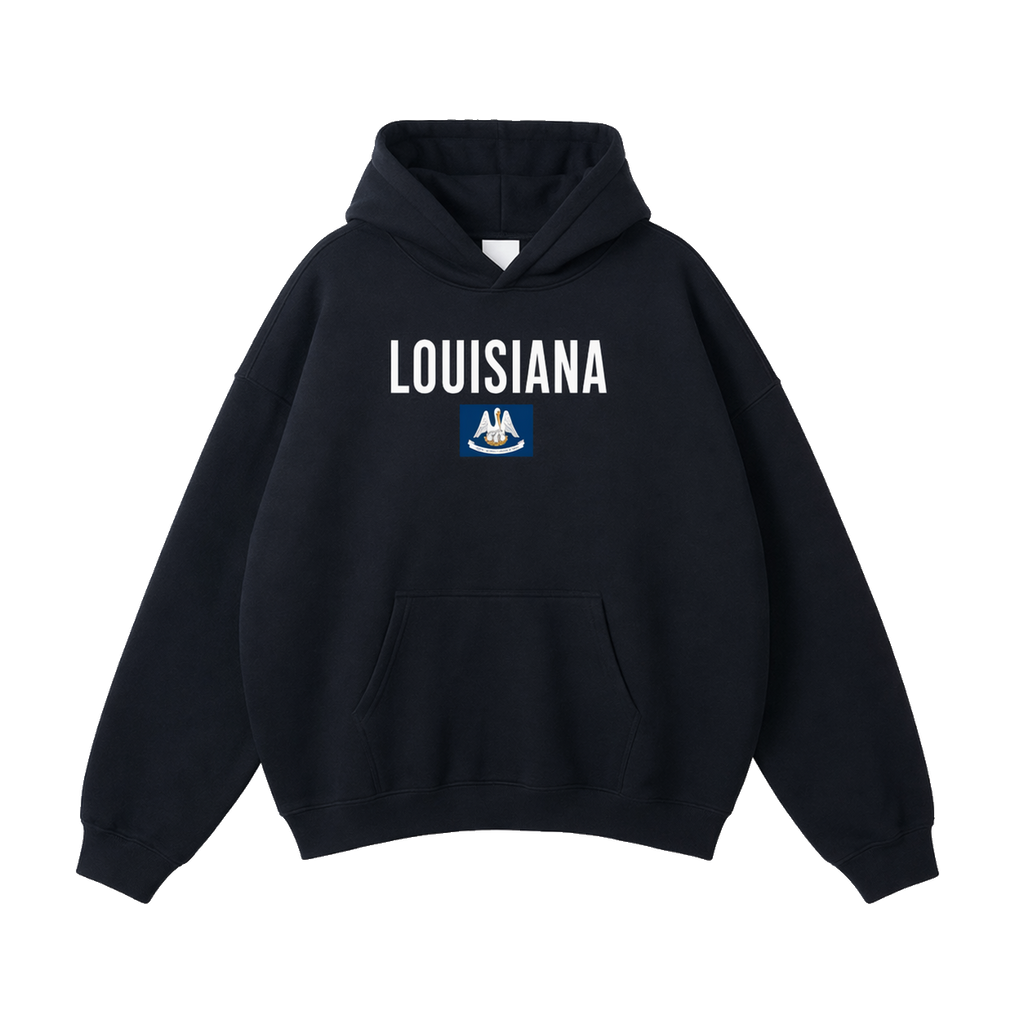 Collection 7 Louisiana Oversize Fleeced Hoodie - Black front
