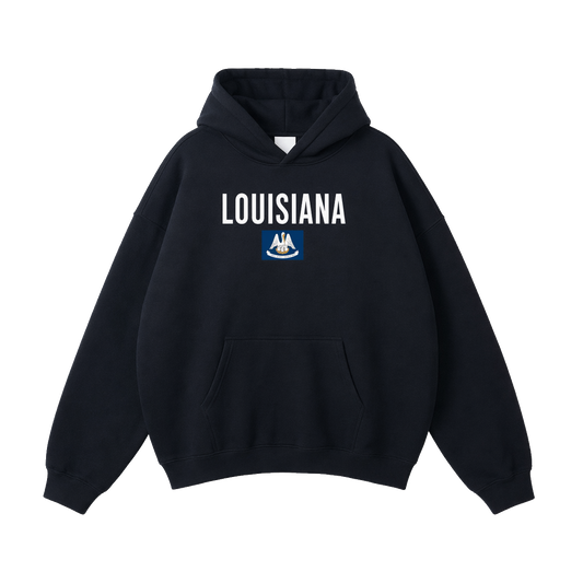 Collection 7 Louisiana Oversize Fleeced Hoodie - Black front