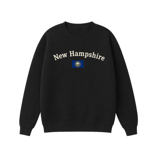 Collection 6 New Hampshire Essential Heavyweight Crewneck Sweatshirt - Black front
