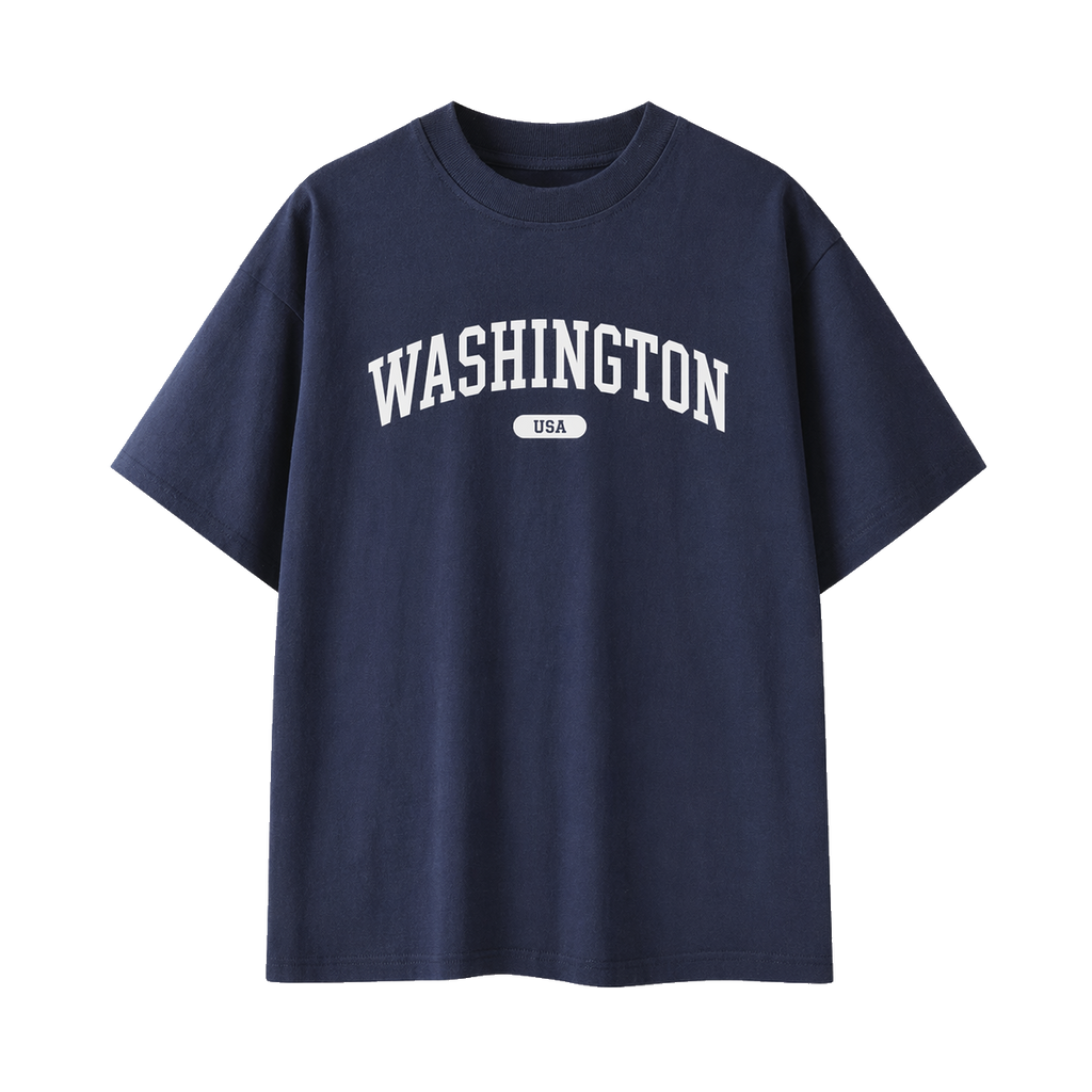Collection 4 Washington Essential Cotton T-Shirt - Navy Blue front