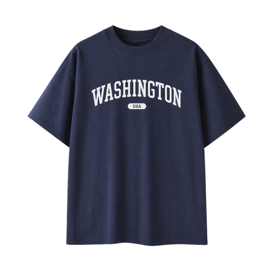 Collection 4 Washington Essential Cotton T-Shirt - Navy Blue front