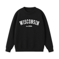 Collection 9 Wisconsin Essential Heavyweight Crewneck Sweatshirt - Black front