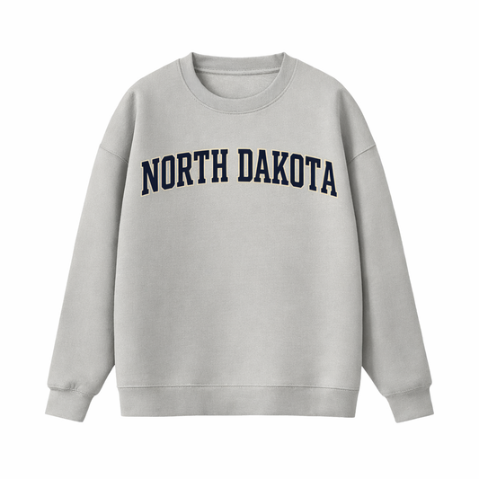 Collection 1 North Dakota Essential Heavyweight Crewneck Sweatshirt - Gray front