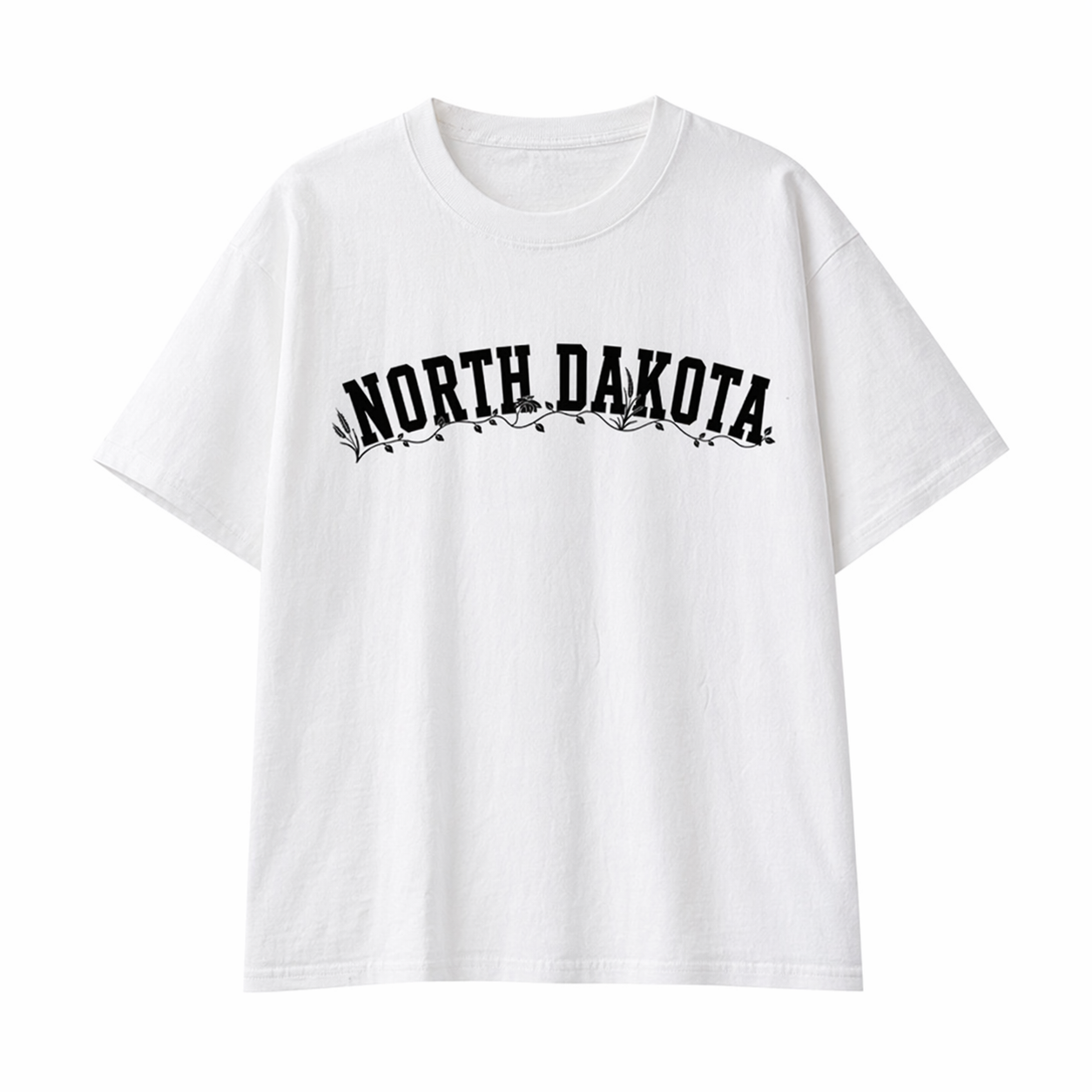 Collection 10 North Dakota Essential Cotton T-Shirt - White front