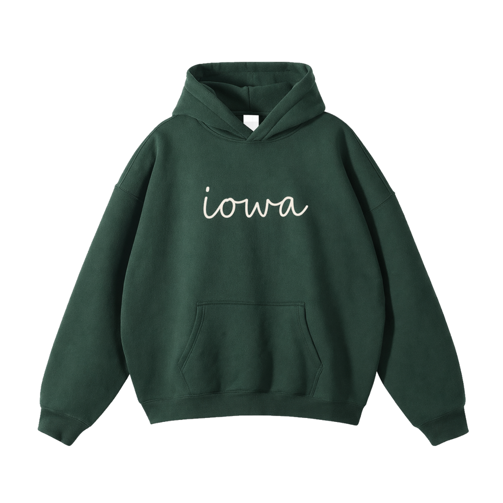Collection 3 Iowa Oversize Fleeced Hoodie - Eden Green front